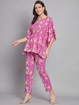 Floral Printed Kaftan Co-Ord Set