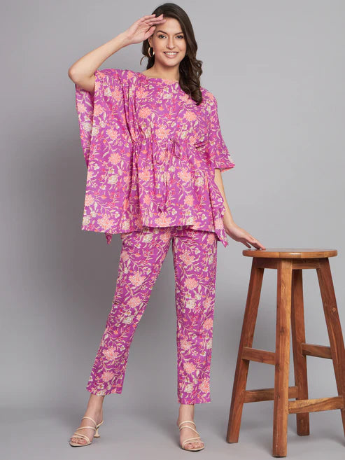 Floral Printed Kaftan Co-Ord Set