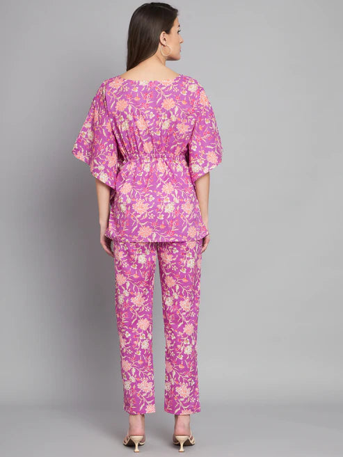 Floral Printed Kaftan Co-Ord Set