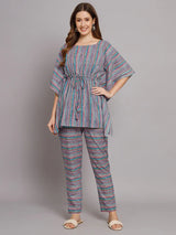 Lining Printed Kaftan Co-Ord Set