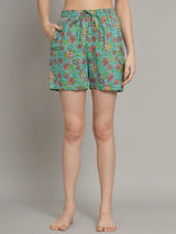 Green Flower Printed Cotton Co-Ord Set